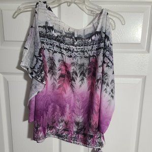 Multi-color sheer top